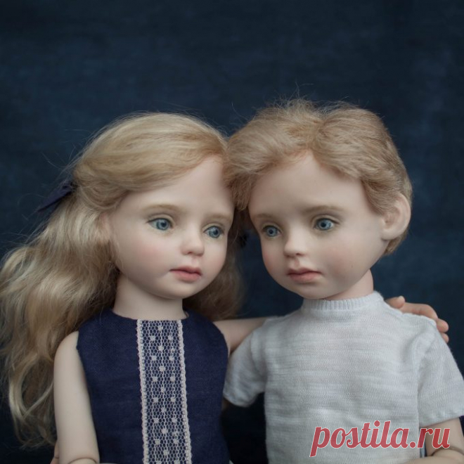 Шарнирные куклы. Брат и сестра. Ксюша и Илюша | MaLenaDolls
