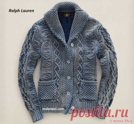 . Жакет для мужчин от Ralph Lauren спицами - Вязание спицами - Страна Мам