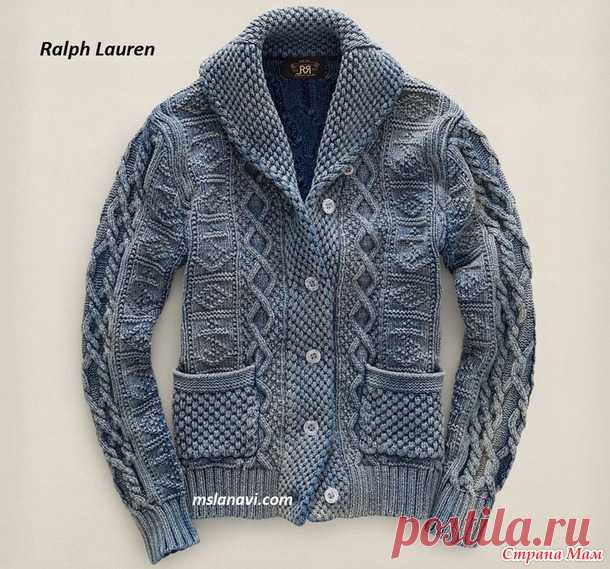 . Жакет для мужчин от Ralph Lauren спицами - Вязание спицами - Страна Мам