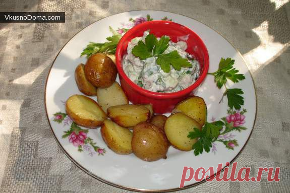 Картофель с селедочным салатом / Домашние рецепты. Готовим дома вкусно!