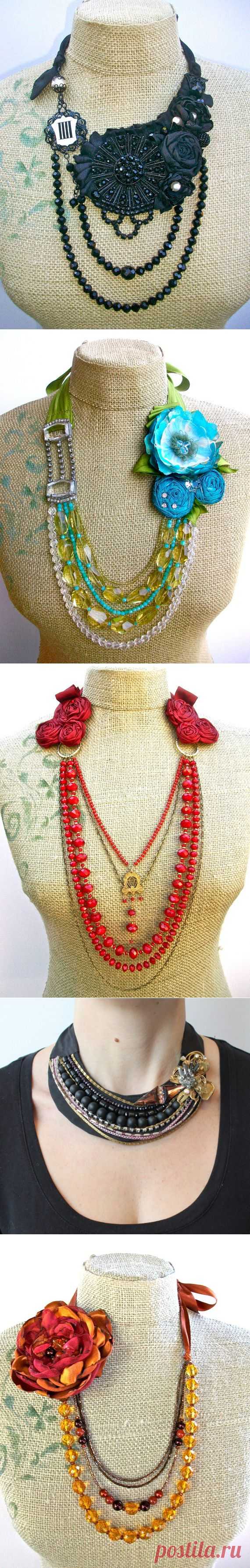 Текстильные украшения и воротник-украшение