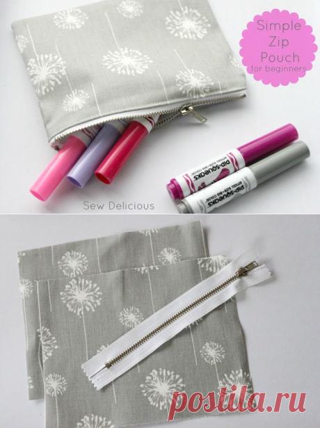 Sew Delicious: Simple Zip Pouch Tutorial For Beginners