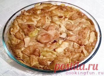 Шарлотка с яблоками

    Для теста:
        1,5 стакана муки,
        2 яйца,
        100 гр. холодной воды,
        1 ч ложка соды,
        1 стакан сахара,
        корица или ванилин по вкусу.
    Для начинки:
        10 яблок (антоновка).