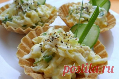 Тарталетки с огурцом и плавленым сыром — Д а ч а