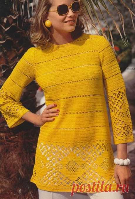 Crochetemoda Blog: Crochet - Túnica Amarela