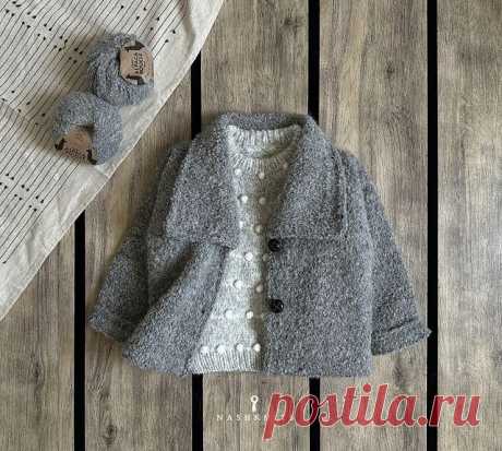 Мягкий жакет спицами Polar coat junior для девочек