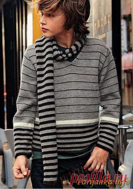 Пуловер и шарф (д) 474 и 475 Creations 11/12 BDF №1840