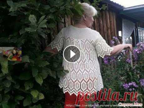 блуза крючком,кофта крючком,пуловер крючком,туника крючком,майка крючком, 4 часть складка 19-37 минутакому не понятно -пишите...