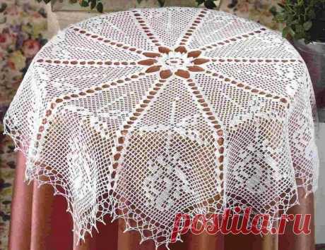 Круглая скатерть крючком - украшение для дома Конкурс "Счастливый комментарий" - комментируй публикации, получай призы каждую неделю! Детали конкурса читайте здесь ЗДЕСЬ Экспресс конкурс "Вязаный карантин", 5 сезон! - условия участия ЗДЕСЬ