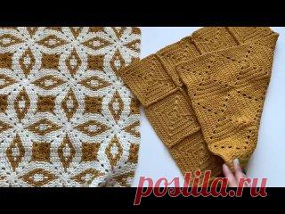 Оригинальный способ связать подушку крючком.