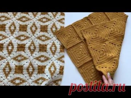 Оригинальный способ связать подушку крючком.