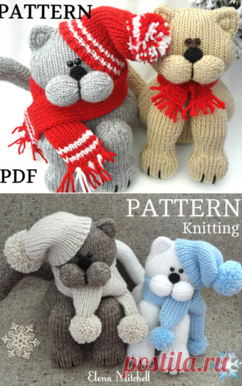 Knitting PATTERN Animal Knit Pattern Cat Animal Patterns