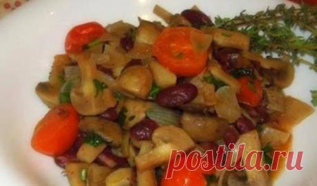 Постное рагу с фасолью и грибами / Простые рецепты