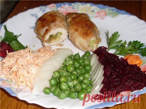 Рулетики с овощным гарниром