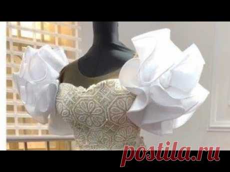 How to cut and sew a circular ruffle sleeves with crinoline