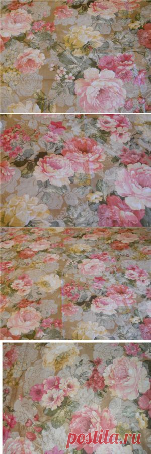 Плотная качественная бязь, 100% хлопок.  240 руб. за 1 кв.м 

Эта ткань прекрасно пропускает воздух и вызывает только приятные ощущения от прикосновения к ней.

Ширина данной ткани - 220 см, что позволяет сшить из нее бесшовное постельное белье больших размеров.

На темно-бежевом фоне чайные и розовые розы с зелеными листиками. Размер цветов в среднем 10см.