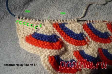 Мастер-класс узора спицами *Чешуя дракона* в технике пэчворк - Modnoe Vyazanie ru.com