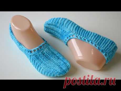 Простые подследники двумя спицами без шва на подошве