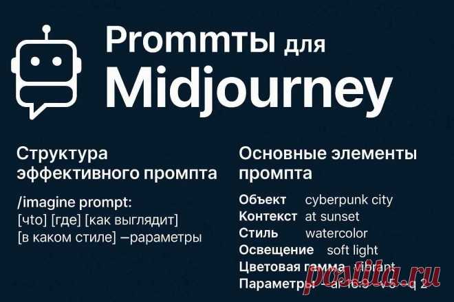 Промпты для Midjourney: примеры, структура и советы по созданию | TalkSmart Как создавать эффективные промпты для генерации изображений в Midjourney. Подробная структура, стили, примеры и рекомендации по улучшению визуального результата.