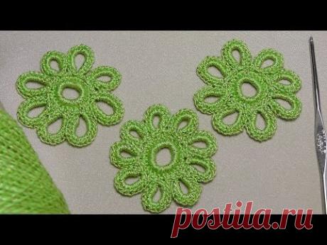 Вязание крючком ЦВЕТКА - урок вязания для начинающих - Crochet lessons for beginners