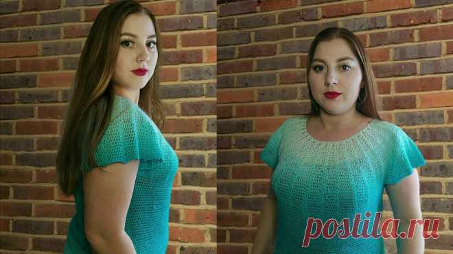 Футболка крючком / Летний топ крючком мастер класс | Вязаные истории | Яндекс Дзен