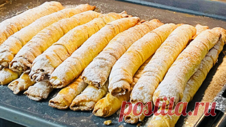 За 20 минут Целая гора Вкуснятин к чаю Тающий во рту сметанные трубочки | Домашняя Кулинария | Дзен