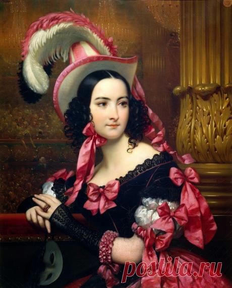 Суд Джозефа-Дезире: женщина в венецианском масках (1837)