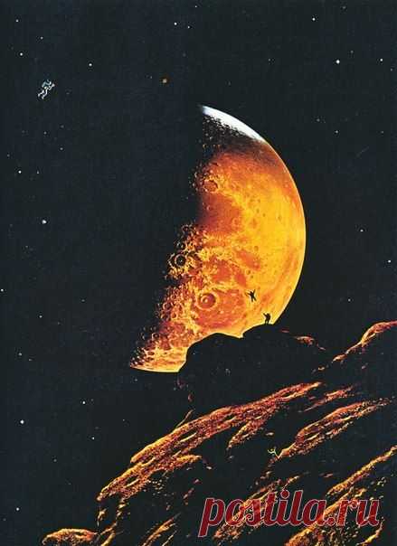 Спутник Марса Фобос. Рисунок David Hardy. / Интересный космос