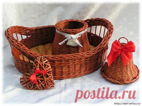 Плетение из газет. Оформление края плетенок двойной косичкой