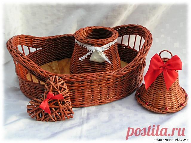 Плетение из газет. Оформление края плетенок двойной косичкой