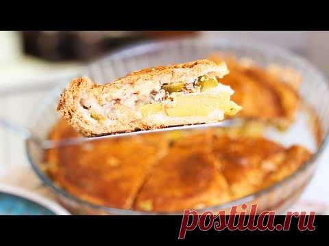 Царский русский ПИРОГ с курицей и картошкой - КУРНИК в духовке, очень сочный и вкусный