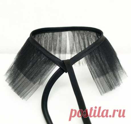 black tulle choker collar Lucy ruffled with от KarolinfelixDream