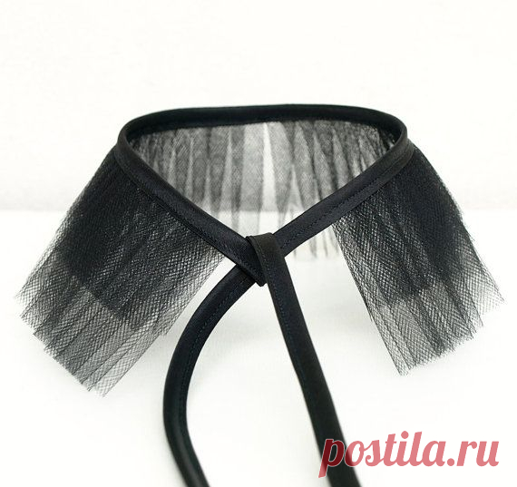 black tulle choker collar Lucy ruffled with от KarolinfelixDream