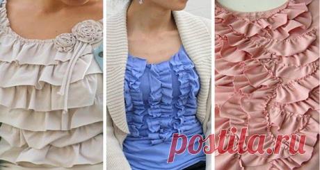 Как украсить футболку: вертикальные и горизонтальные рюши | Ladiesvenue