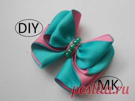 Бант из репсовой ленты МК/  Bow grosgrain ribbon DIY/ PAP Arco fita do grosgrain Tutorial
