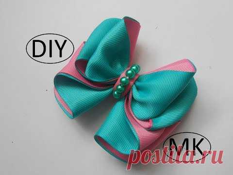 Бант из репсовой ленты МК/  Bow grosgrain ribbon DIY/ PAP Arco fita do grosgrain Tutorial