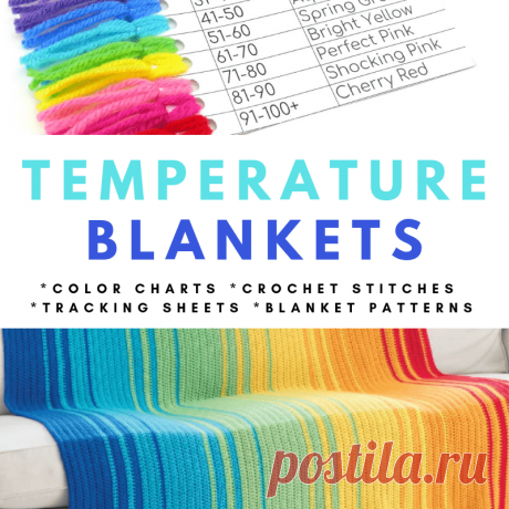 Temperature Blankets: Crochet Patterns, Color Charts and Tracking Sheets Every January people from all around the world begin their annual temperature blankets. These blankets are fun projects to make and many bloggers even host CAL events with pattern suggestions and yarn color chart examples. They are also called Weather Blankets.