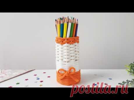 DIY Как сделать прикольную ПОДСТАВКУ для КАРАНДАШЕЙ своими руками.