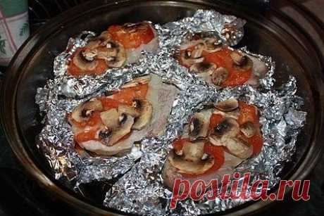 Мясо в фольге с грибами и помидорами » В сети – себя просвети! - Развлекательный портал!