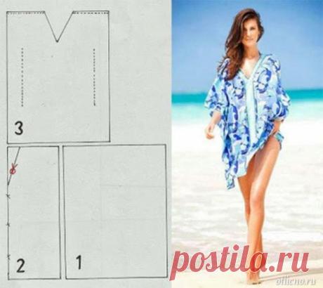 Простые выкройки  летних туник, топов и накидок № 4 






