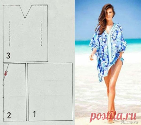Простые выкройки  летних туник, топов и накидок № 4 






