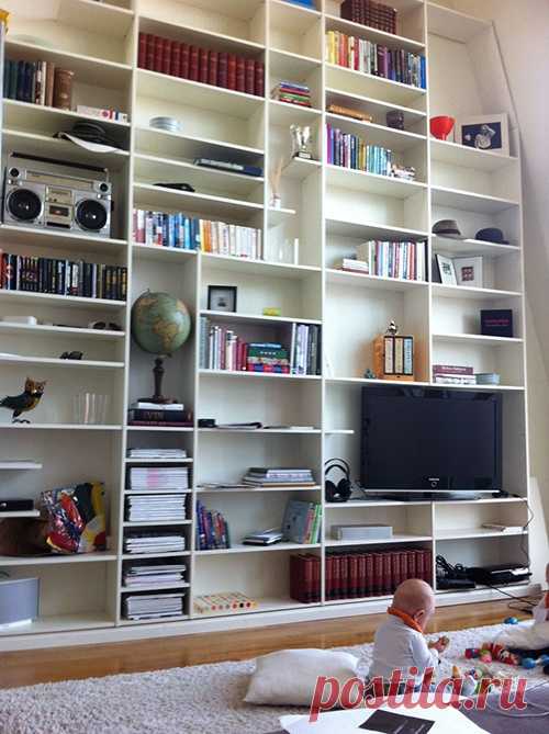 Стенки из книжных стеллажей (Diy)