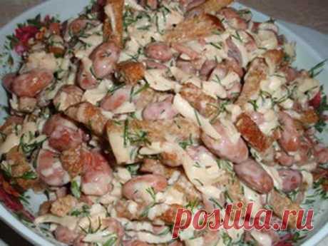Сытный салат из красной фасоли - Простые рецепты Овкусе.ру