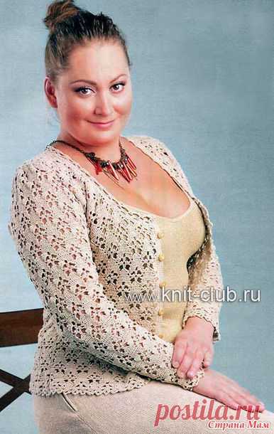 . Ажурный жакет для полных - Все в ажуре... (вязание крючком) - Страна Мам