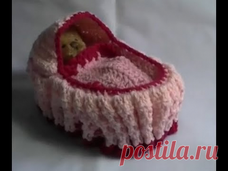 Crochet Cradle Purse Part 1 of 3 Bag / purse that turns into a Doll Cradle