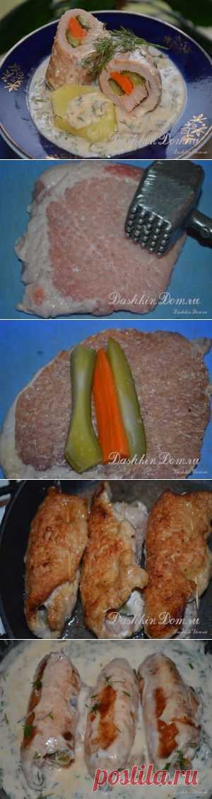 Мясные рулетики в сметанном соусе | Дашкин Дом