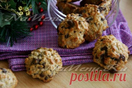 Овсяное печенье с бананом и шоколадной крошкой
