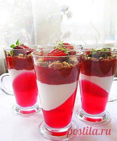 Десерт из клубники - рецепт с фотографиями