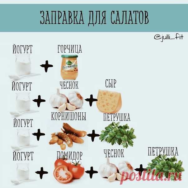 Подборка вкуснейших правильных соусов 

1. Сметана 4 ст л, оливковое масло 2 ст л, горчица 0,5 ч л, соль, перец, лимонный сок. 
2. Сок лимона 2 ст л, горчица 1 ч/л, соль смешать и взбить венчиком. Далее тонкой струйкой влить 6 ст л оливкового масла. 
3. Натуральный йогурт, зелень, авокадо, соль, перец, чеснок, оливковое масло, сок лимона. 
4. Натуральный йогурт, огурец, чеснок, зелень, соль, перец, масло оливковое. 
5. Сметана, сыр, огурец, чеснок, соль, перец. 
6. Натурал...