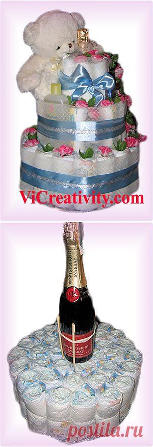 Торт из памперсов мастер класс (фото) | Все о рукоделии - мастер классы, инструкции, пошаговые фото